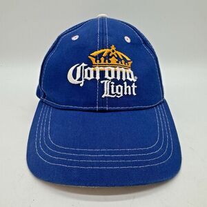 Corona Light Beer Ball Cap Adult Blue Embroidered Logo Cotton Twill Strapback